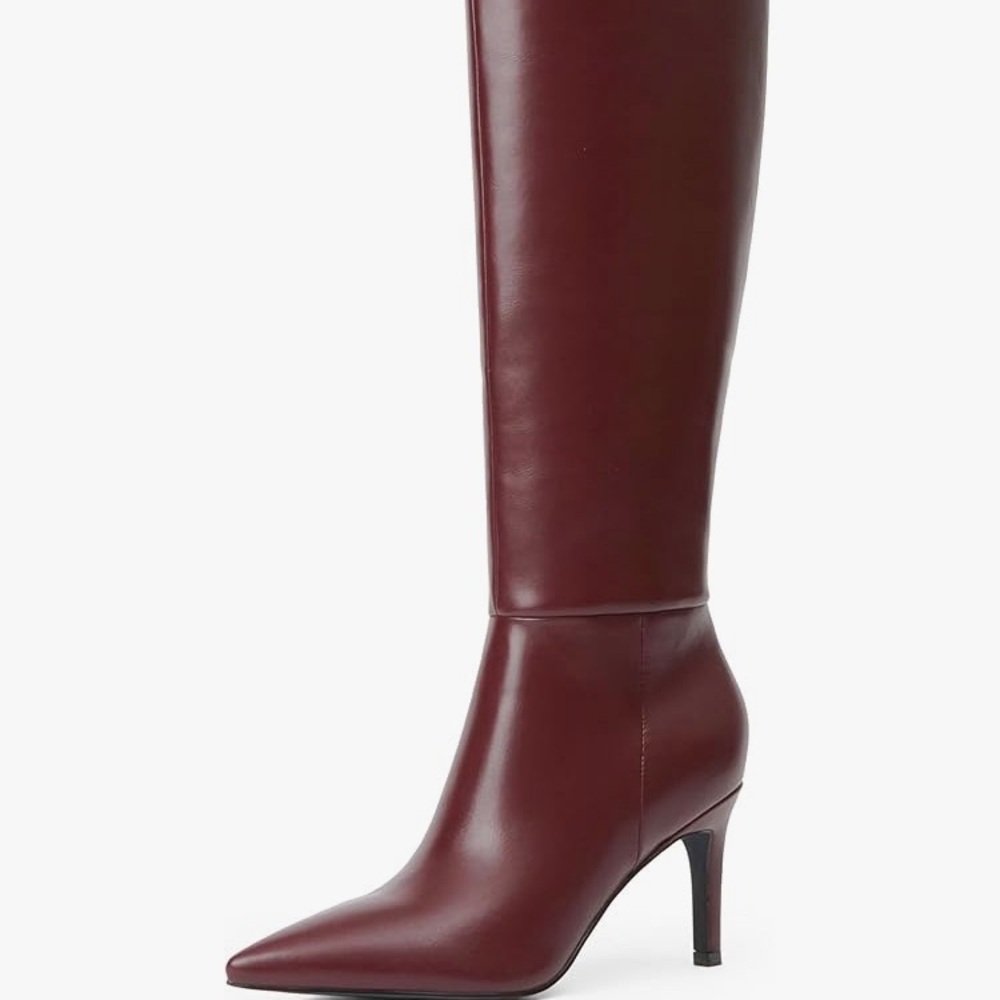 Knee High Boots Women Pointed Toe Tall Boots 3 In Stiletto High Heel. New